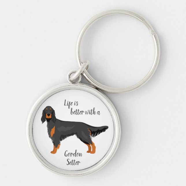 Gordon Setter keychain. Personalized items for dog Key Ring (Front)