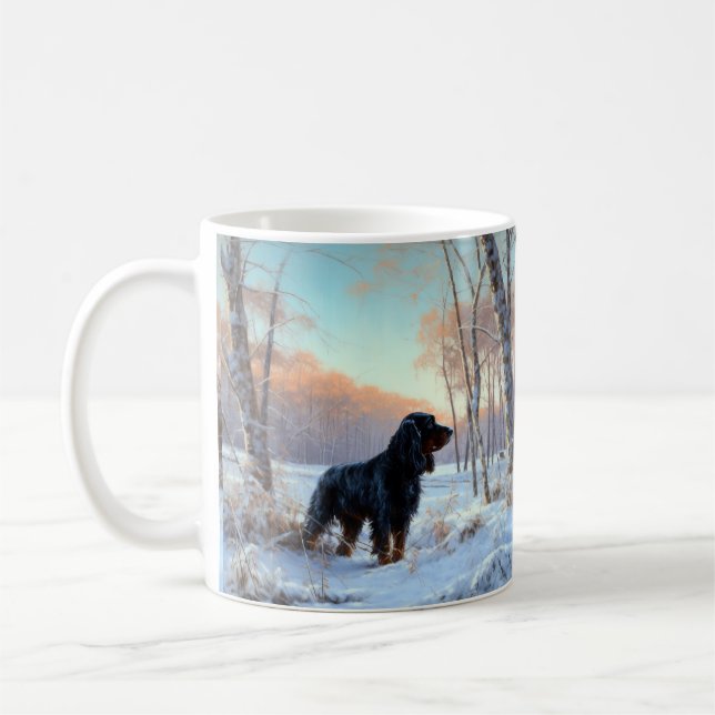 Gordon Setter Let It Snow Christmas Coffee Mug (Left)