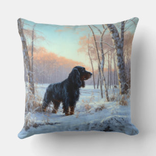 Gordon Setter Let It Snow Christmas Cushion