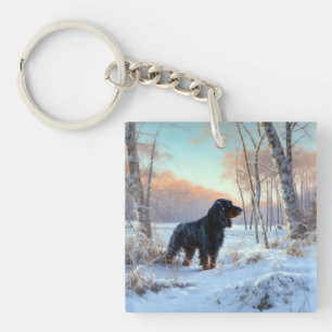 Gordon Setter Let It Snow Christmas Key Ring