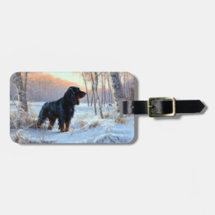 Gordon Setter Let It Snow Christmas Luggage Tag