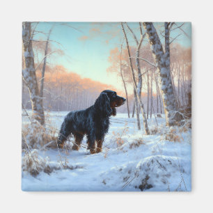 Gordon Setter Let It Snow Christmas Magnet
