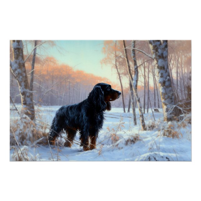 Gordon Setter Let It Snow Christmas Poster (Front)