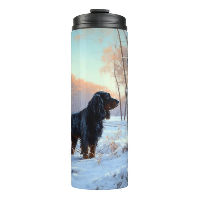 Gordon Setter Let It Snow Christmas Thermal Tumbler (Front)
