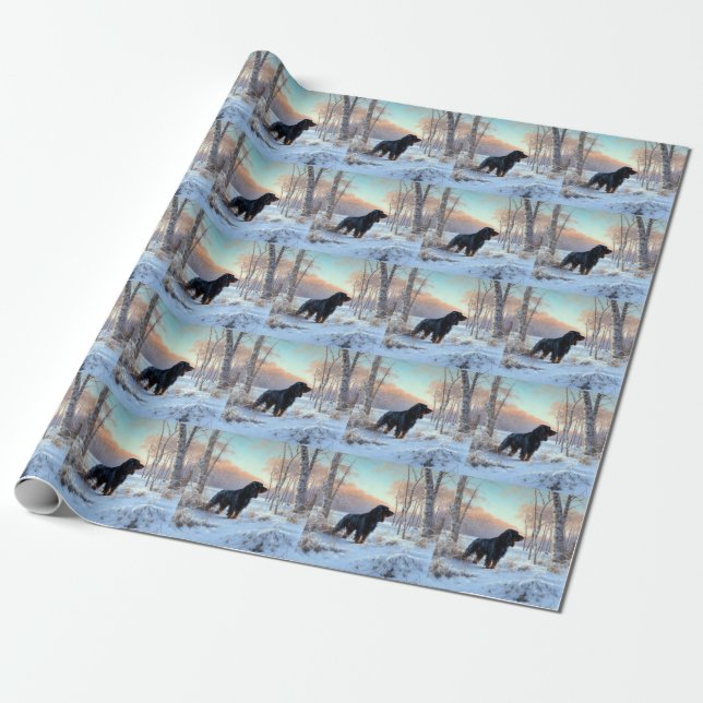 Gordon Setter Let It Snow Christmas Wrapping Paper (Unrolled)