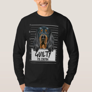 Gordon Setter Mugshot Guilty Dog T-Shirt