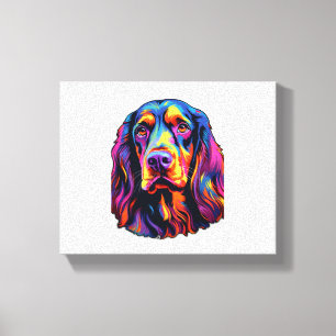 Gordon Setter Neon Design Canvas Print