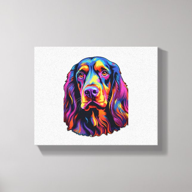 Gordon Setter Neon Design   Canvas Print (Front)