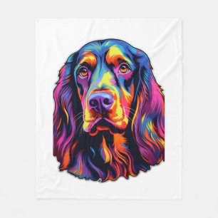 Gordon Setter Neon Design Fleece Blanket