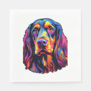 Gordon Setter Neon Design Napkin