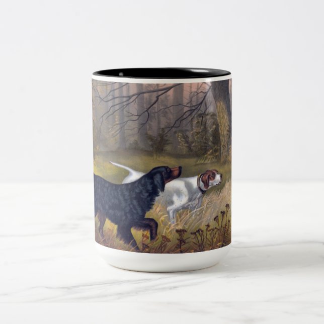 Gordon Setter on Point Two-Tone Coffee Mug (Center)