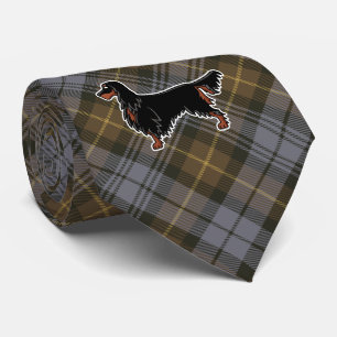 Gordon Setter over Gordon Weathered Tartan Tie