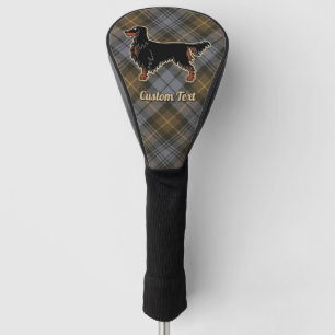 Gordon Setter over Weathered Gordon Tartan Golf Head Cover
