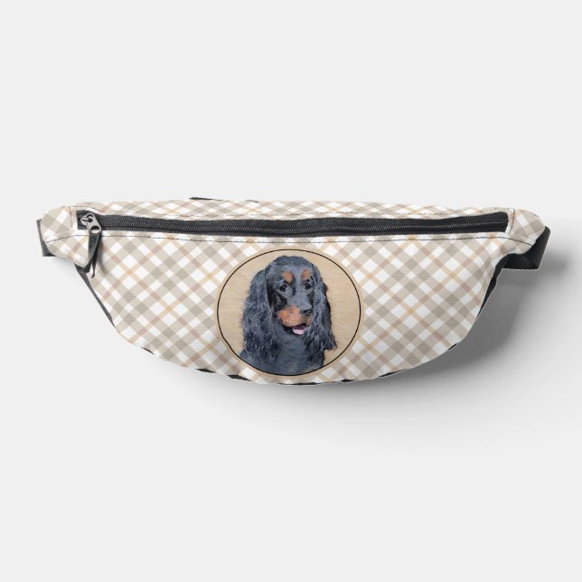 Gordon Setter Painting Black Cute Original Dog Art Bum Bags (Lay Down)