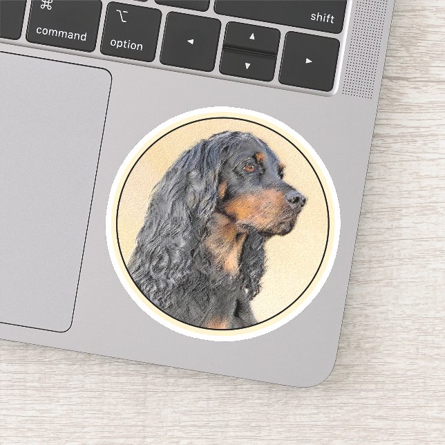Gordon Setter Painting - Cute Original Dog Art (Detail)