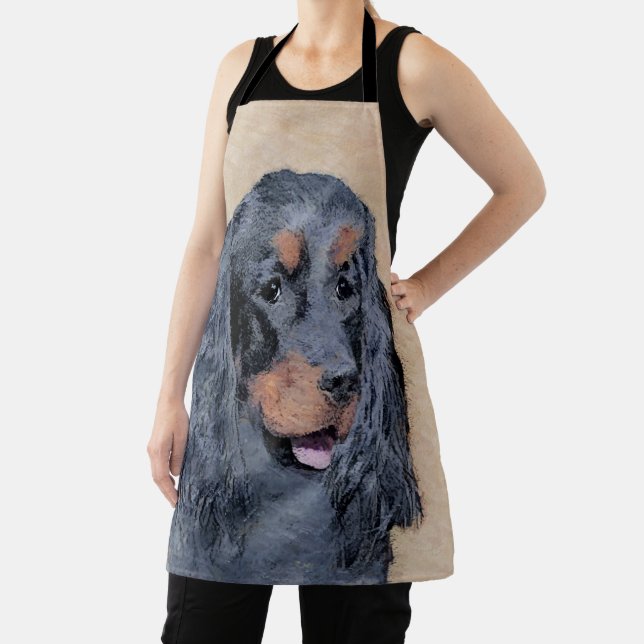 Gordon Setter Painting - Cute Original Dog Art Apron (Insitu)