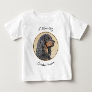 Gordon Setter Painting - Cute Original Dog Art Baby T-Shirt