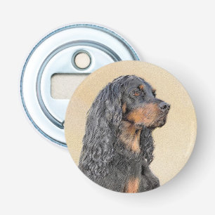 Gordon Setter Painting - Cute Original Dog Art Bottle Opener