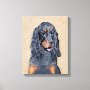 Gordon Setter Painting - Cute Original Dog Art Canvas Print