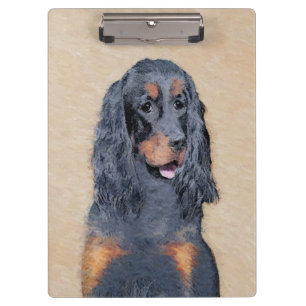 Gordon Setter Painting - Cute Original Dog Art Clipboard