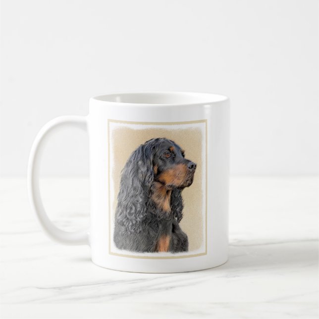 Gordon Setter Painting - Cute Original Dog Art Coffee Mug (Left)