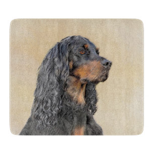 Gordon Setter Painting - Cute Original Dog Art Cutting Board