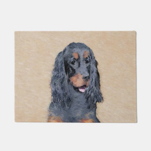 Gordon Setter Painting - Cute Original Dog Art Doormat