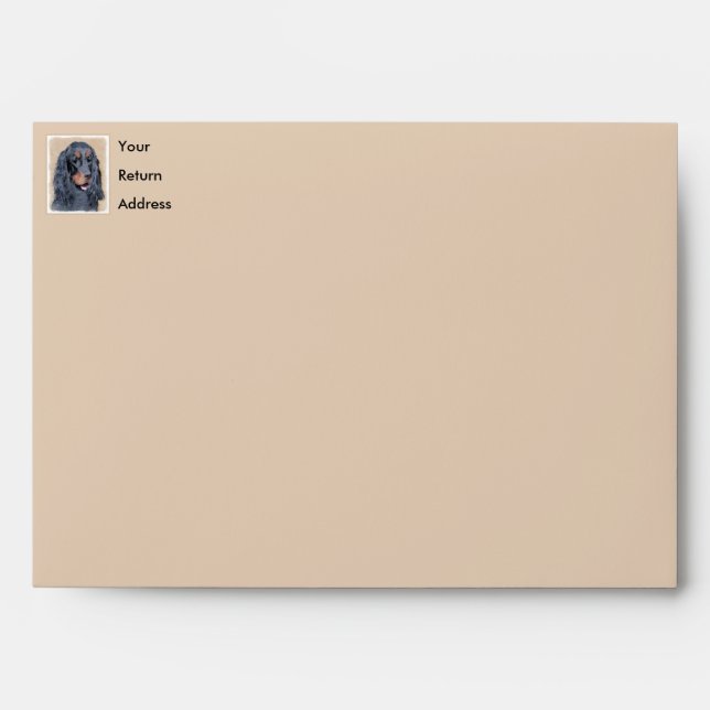 Gordon Setter Painting - Cute Original Dog Art Envelope (Front)