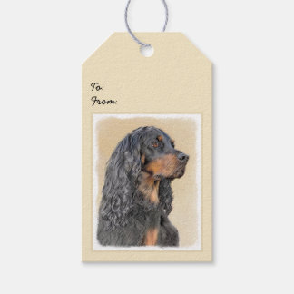 Gordon Setter Painting - Cute Original Dog Art Gift Tags