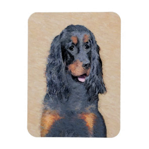 Gordon Setter Painting - Cute Original Dog Art Magnet