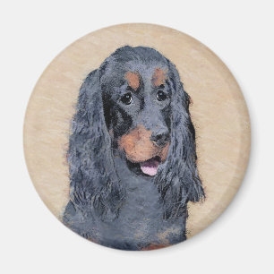Gordon Setter Painting - Cute Original Dog Art Magnet