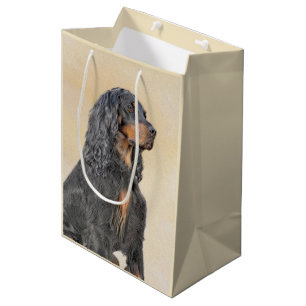Gordon Setter Painting - Cute Original Dog Art Medium Gift Bag