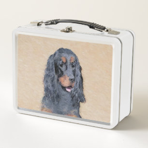 Gordon Setter Painting - Cute Original Dog Art Metal Lunch Box