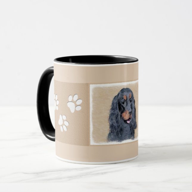 Gordon Setter Painting - Cute Original Dog Art Mug (Front Left)