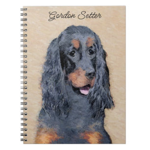 Gordon Setter Painting - Cute Original Dog Art Notebook