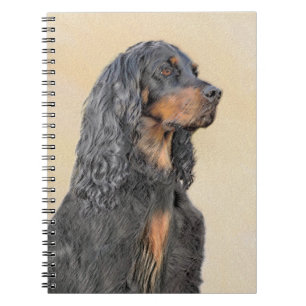 Gordon Setter Painting - Cute Original Dog Art Notebook