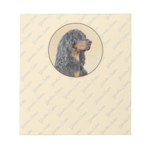 Gordon Setter Painting - Cute Original Dog Art Notepad
