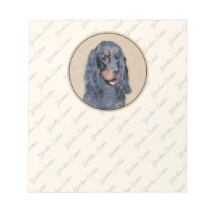 Gordon Setter Painting - Cute Original Dog Art Notepad