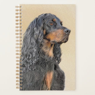 Gordon Setter Painting - Cute Original Dog Art Planner
