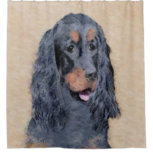 Gordon Setter Painting - Cute Original Dog Art Shower Curtain