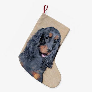 Gordon Setter Painting - Cute Original Dog Art Small Christmas Stocking