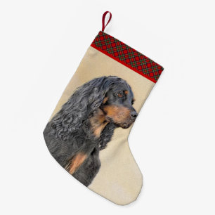 Gordon Setter Painting - Cute Original Dog Art Small Christmas Stocking