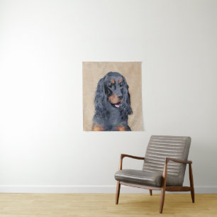 Gordon Setter Painting - Cute Original Dog Art Tapestry