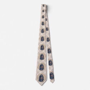 Gordon Setter Painting - Cute Original Dog Art Tie