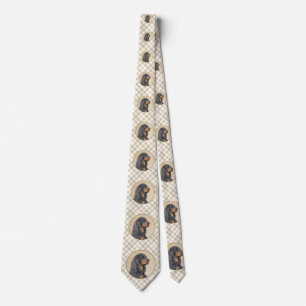 Gordon Setter Painting - Cute Original Dog Art Tie
