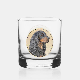 Gordon Setter Painting - Cute Original Dog Art Whiskey Glass