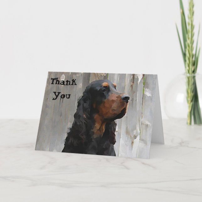 Gordon Setter Painting Thank You Note Card (Front)