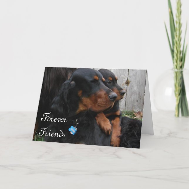 Gordon Setter Pals Friendshp Note Card (Front)