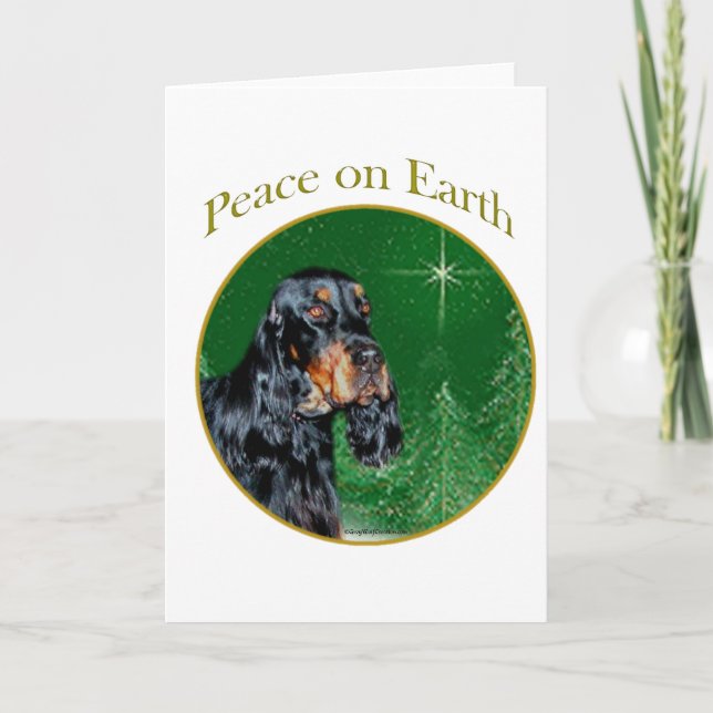 Gordon Setter Peace Holiday Card (Front)