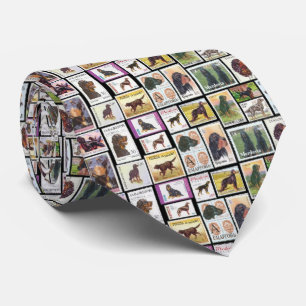 Gordon Setter Postage Stamps Men's Tie